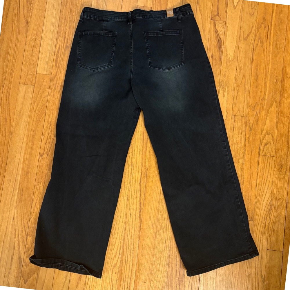 Gogo Jeans, Wide Leg Jeans, Black, Size 15/32, MSRP $48